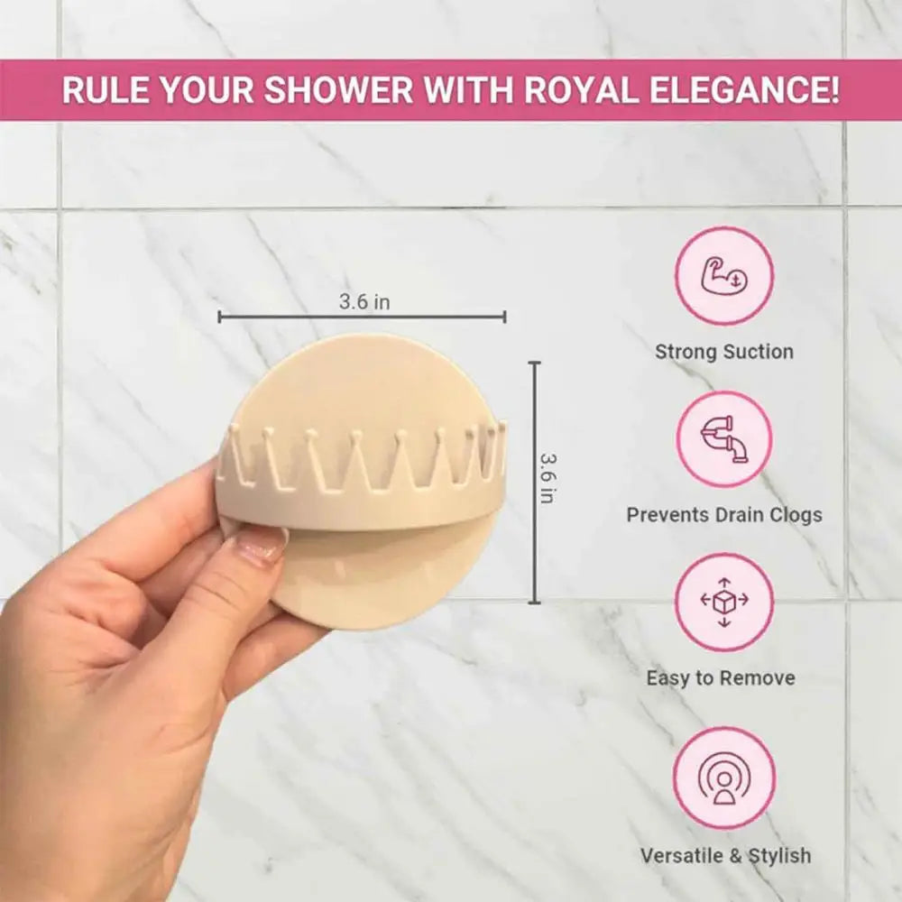 Wall Mounted Suction Shower Hair Collector in Beige